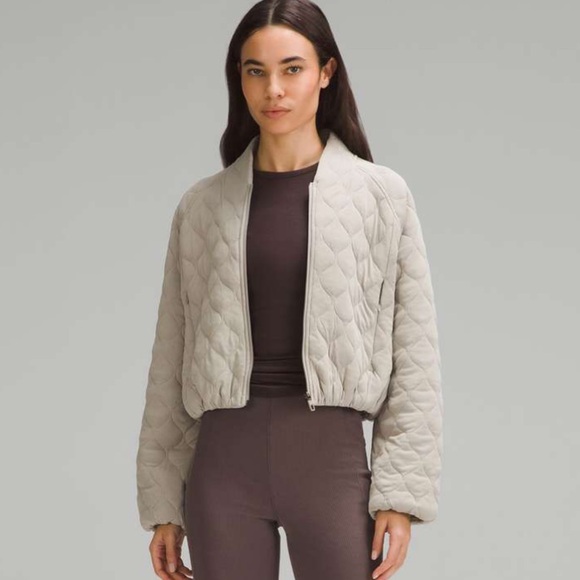 lululemon athletica Jackets & Blazers - Lululemon Quilted Bomber Jacket Riverstone Size 8